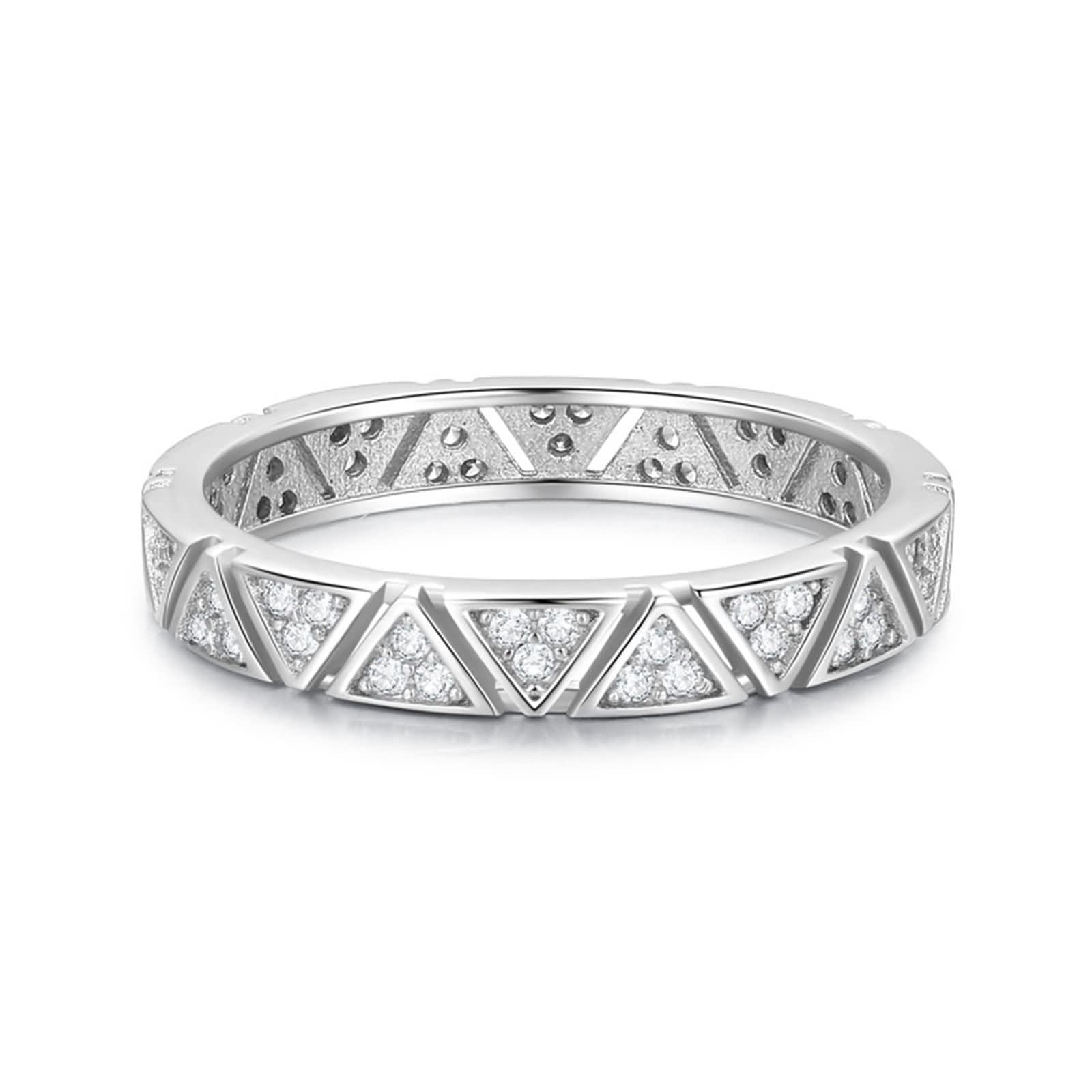 Anello da donna, in argento Sterling con triangolo, con strass e gioielli alla moda per lei, L 1/2, zirconia cubica