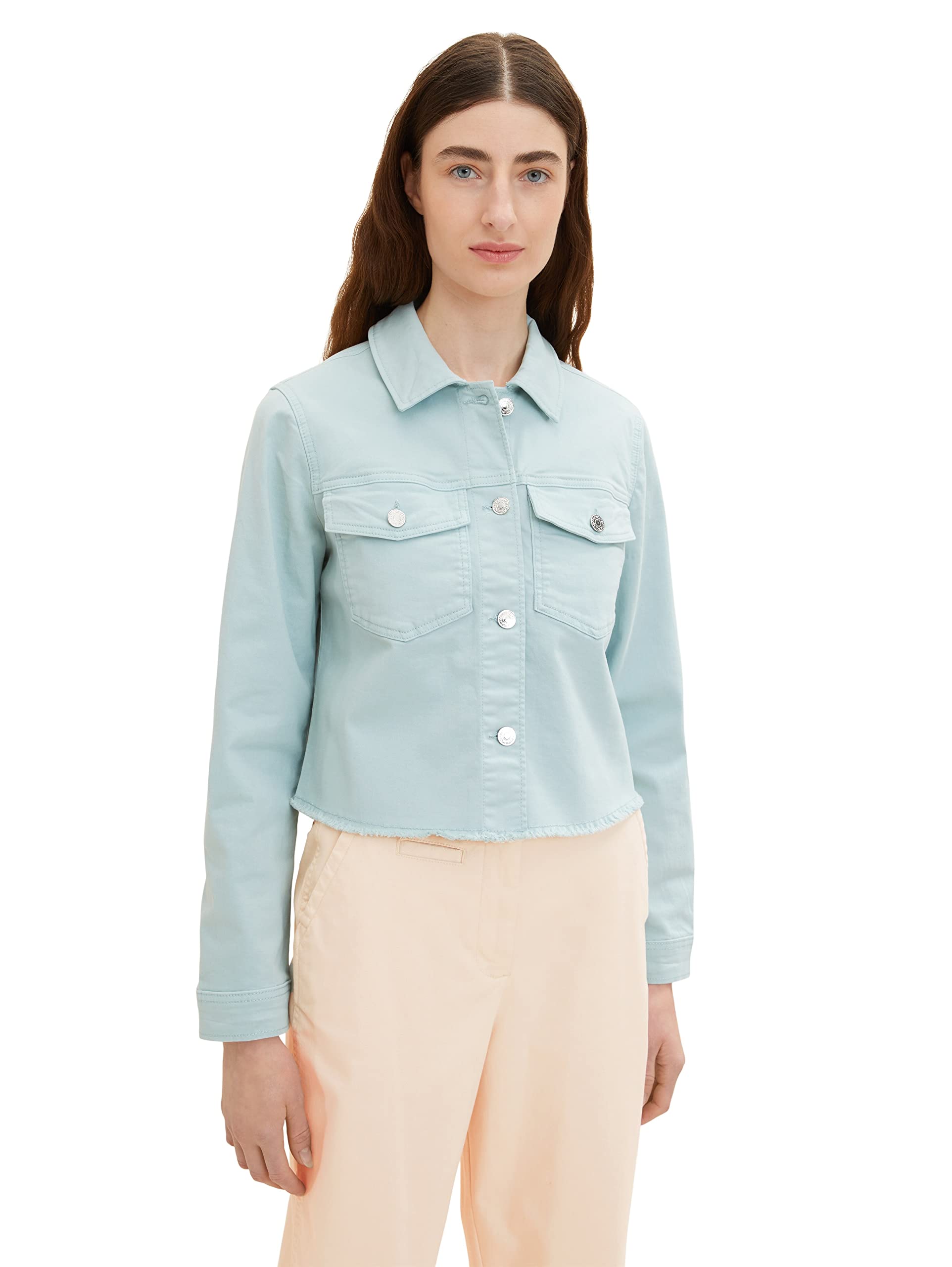TOM TAILOR Ladies Denim Jacket 1035325, 30463 - Dusty Mint Blue, Large