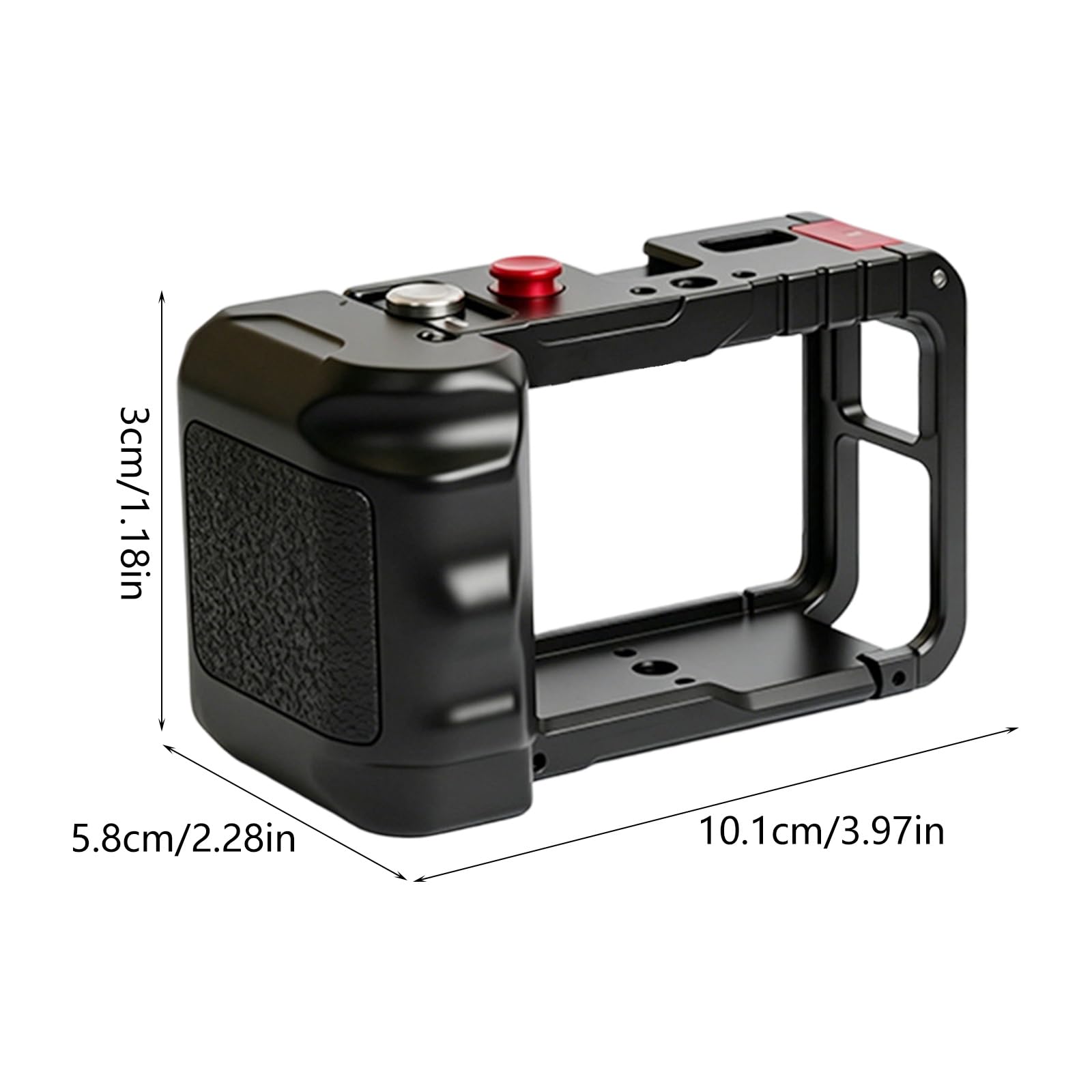 Ergonomiczna metalowa rama, przedłużony uchwyt, ramka ochronna, obudowa 1/10.2 cm, aluminiowa klatka do akcji 5/4/3 fotografia uliczna, stabilizator