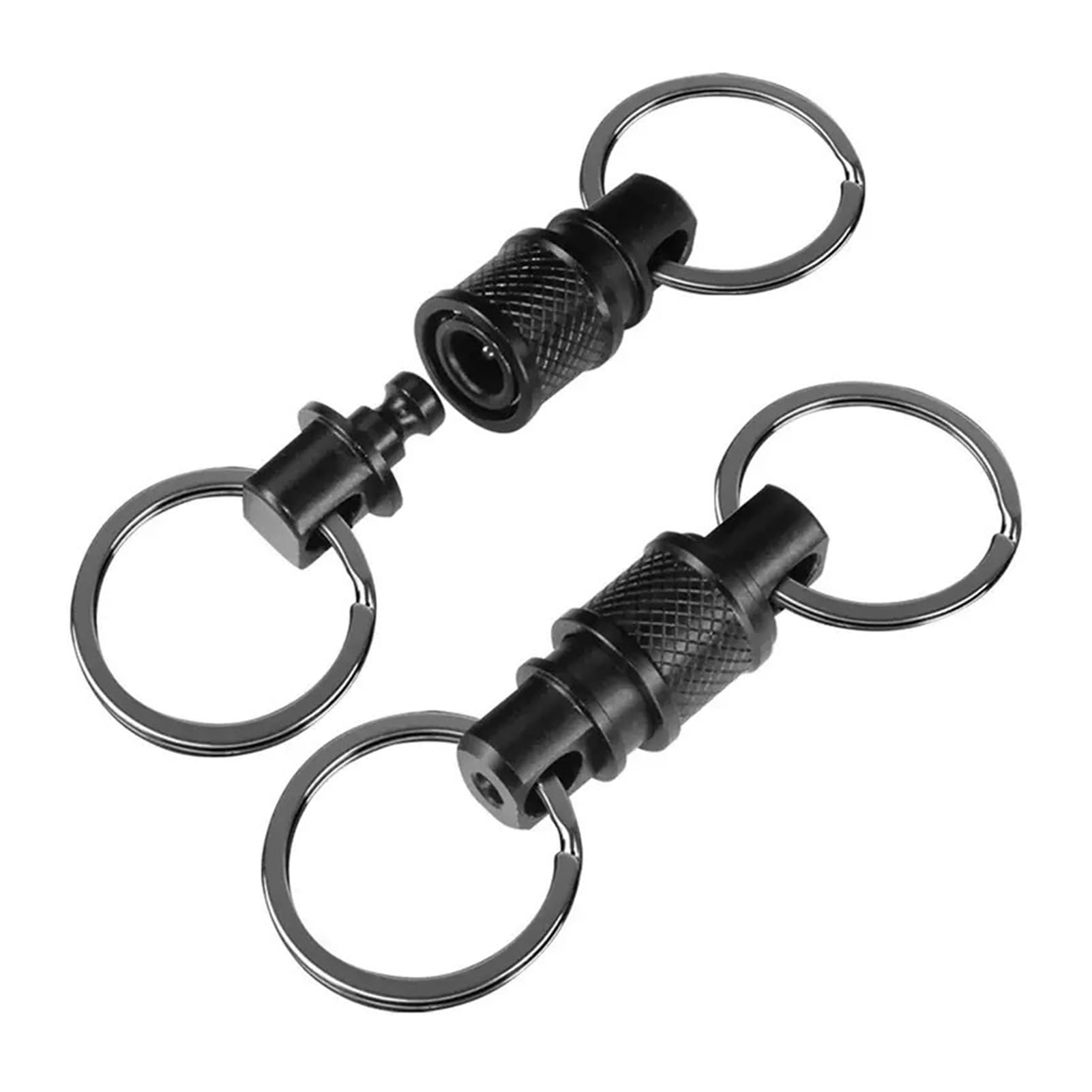 matumou Aluminum Alloy Quick Release Swivel Keychain, Pull Apart Detachable Keychain, Heavy Duty Car Key Holder with 360 Degree Swivel