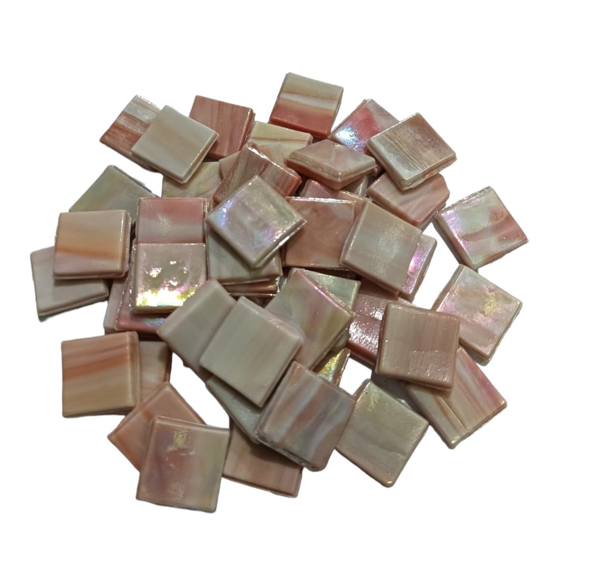 Sai Mosaic Art Coral Peach Pink HK027 Glass Mosaic 15x15mm Tiles 100 gm Pack-image-23