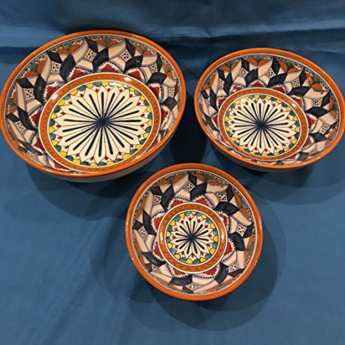 Cuenco RICCERI CERAMICA de 30 cm con diseño de cintas pintado a mano