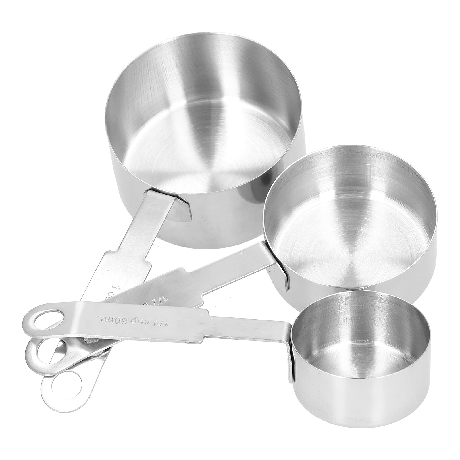 Juego de cucharas medidoras de acero inoxidable con mango ergonomico y tres medidas precisas