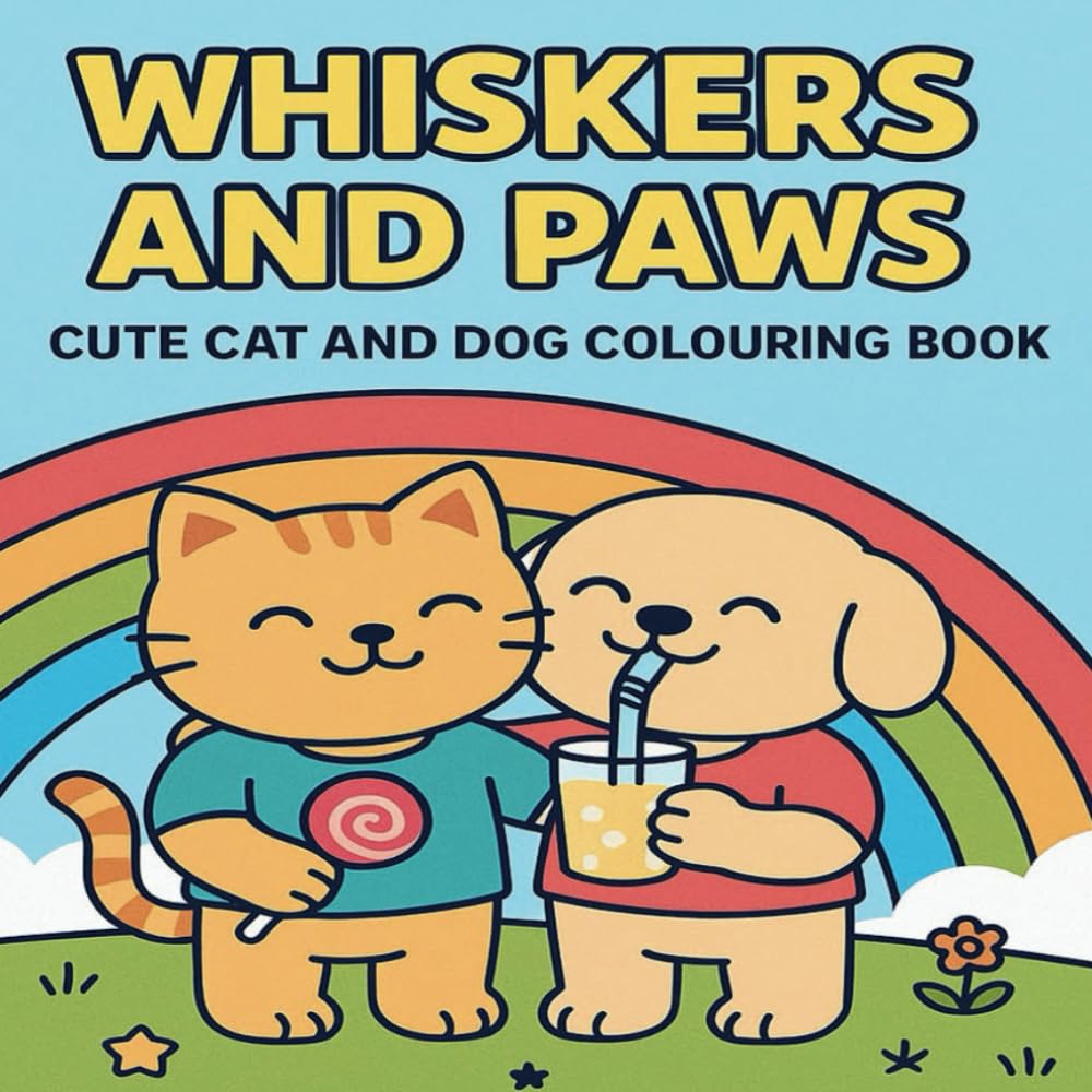 Whiskas and Paws A Cute Coloring Book For Adults and Teens Bold and Easy: A Fun and Relaxing Coloring Book for Teens and Adults