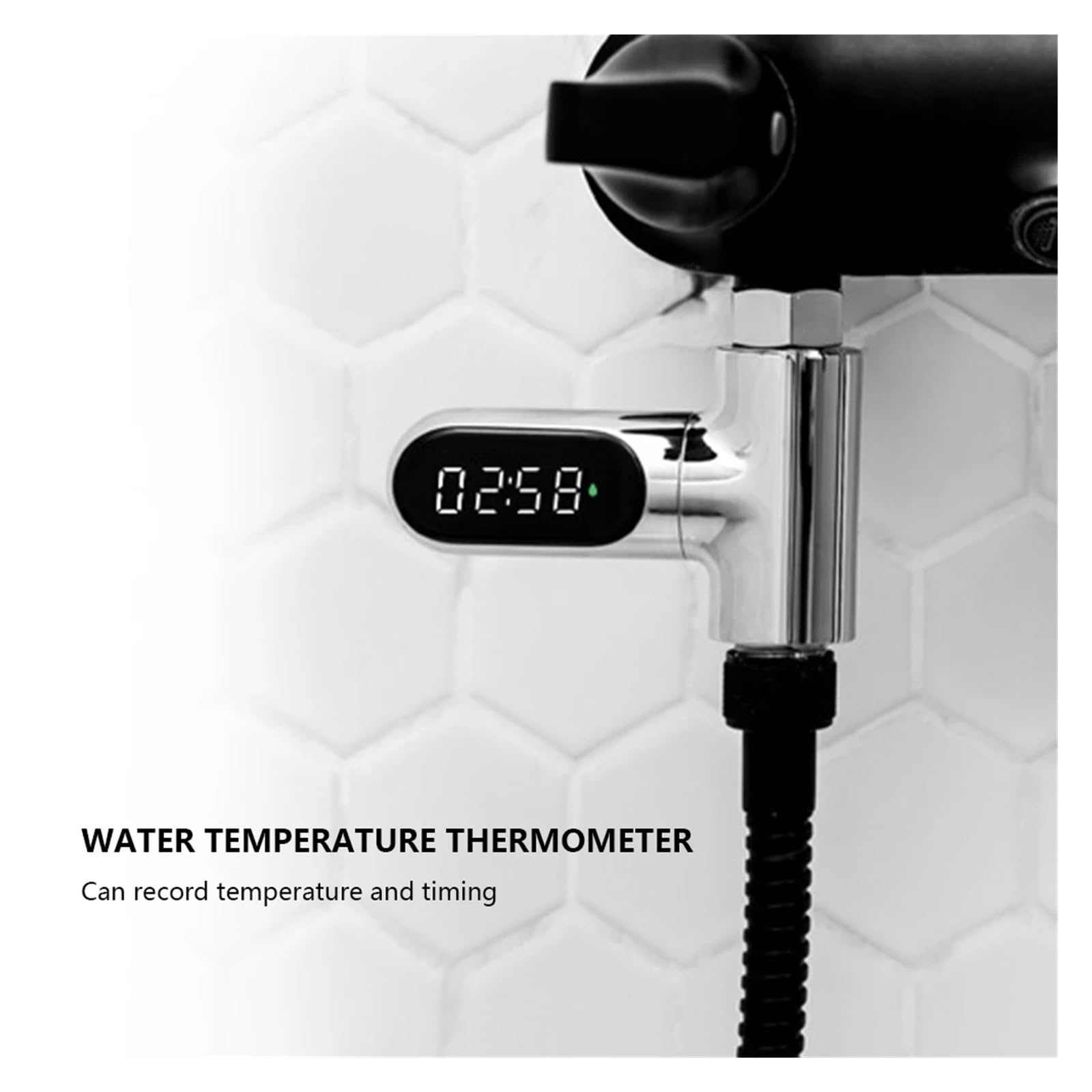Miernik temperatury prysznica 2 szt. Wyświetlacz LED Termometr prysznicowy do wody Samogenerujący się prąd Monitorowanie temperatury Pielęgnacja dziecka Inteligentny miernik Do domu i kąpieli
