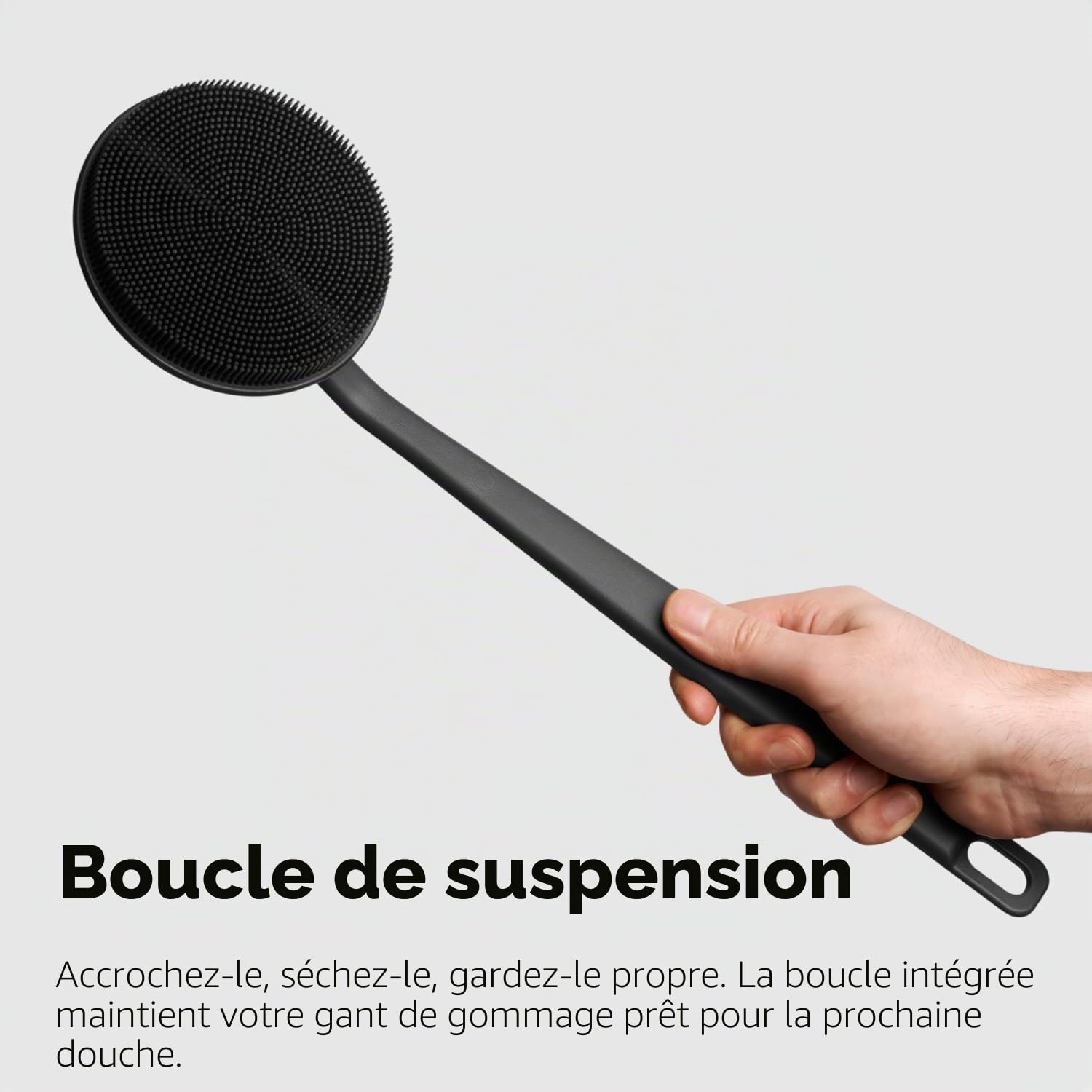 flexii® Brosse à dos en silicone – Brosse à dos à manche extra long de qualité supérieure pour douche, exfoliante en profondeur, nettoyage en profondeur, durable pour homme et femme