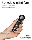 Aluan Powerful Portable Handheld Fan, High Speed 100 Adjustable Personal Turbo Fan Pocket Size,2000mAh Rechargeable Battery with LED Display, Small Hand Fan with Lanyard for Travel,Office,Home,Outdoor gallery image