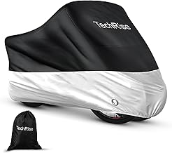 TechRise Housse Vélo pour 2 vélos, Bâche Velo Extérieur Etanche 210D Oxford Anti-Vent, Poussière, UV, Portable Impermeable Protection pour Vélos et Trottinettes Électriques/VTT, (220x110x95CM-argenté)