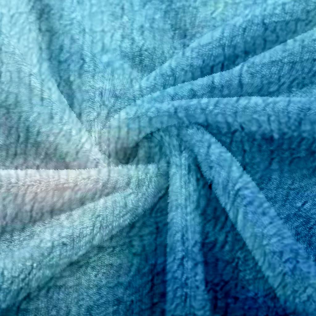 Coperta In Pile Di Pelliccia Sintetica Per Divano E Letto, Paesaggio Del Fondale Marino Blu Stampata Coperta Matrimoniale Invernale Di Flanella 150X200Cm Morbida, Calda E Accogliente, Fluffy