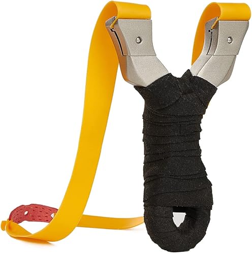 Miniatura 5 de TOPARCHERY Juego profesional de tirachinas de acero inoxidable con clip de resorte cohete de muñeca para caza con bandas planas de repuesto