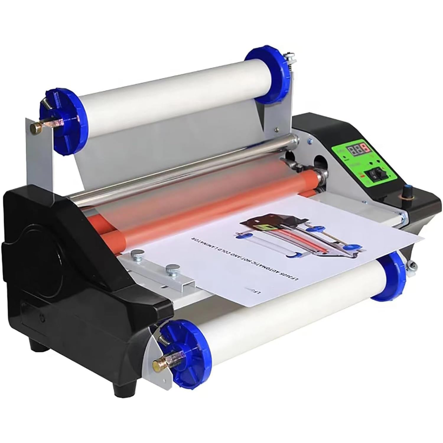 Laminator folii na zimno i gorąco, komercyjny laminator dwustronny A3/A4, maks. szerokość 350 mm, regulacja temperatury 0-200°C, 3-minutowe nagrzewanie wstępne do laminowania termicznego, do użytku
