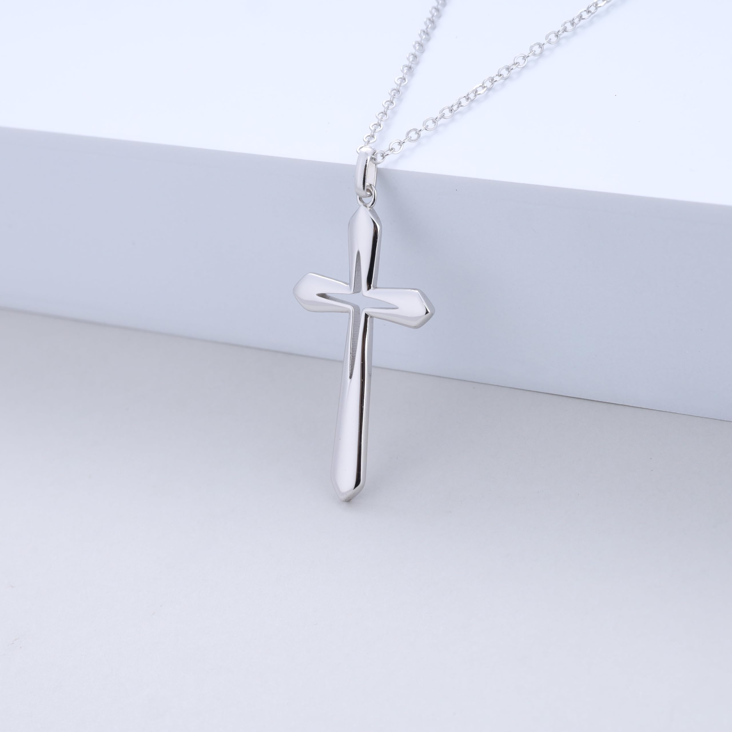 GAVU Collier Croix Argent 925 Femme, Collier Confirmation