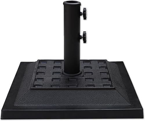 Helios&Hestia Base de sombrilla resistente de 26 libras, soporte cuadrado de resina para patio, sombrilla de mesa de mercado al aire libre, color