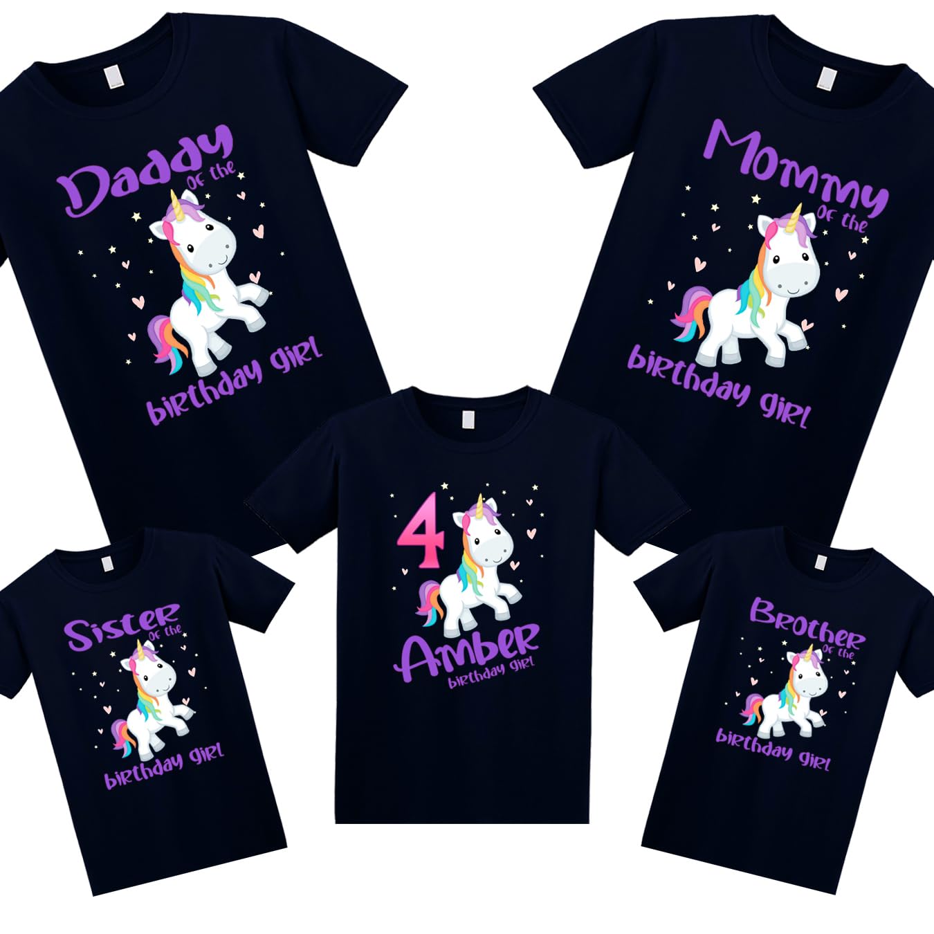 Unicorn Birthday Shirt, Unicorn Custom Shirt, Personalized Unicorn Shirt, Unicorn family shirts, Unicorn matching family Birthday Shirt, Birthday t-shirt for girls and boys