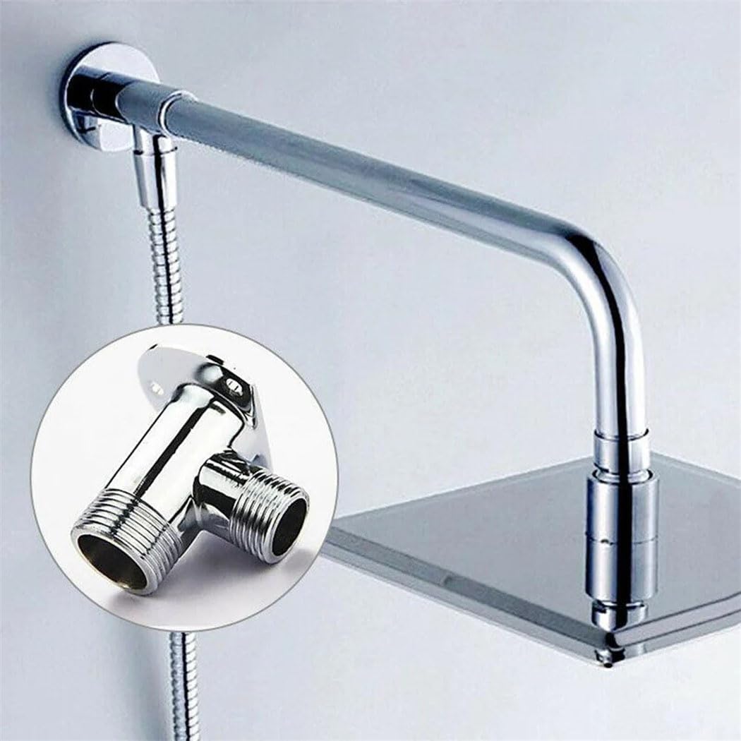 Generic Stainless Steel Shower Arm Extension Arm Joint Shower Nozzle Bottom Hose Wall Mounted Shower Head Arm Bathroom Accessories