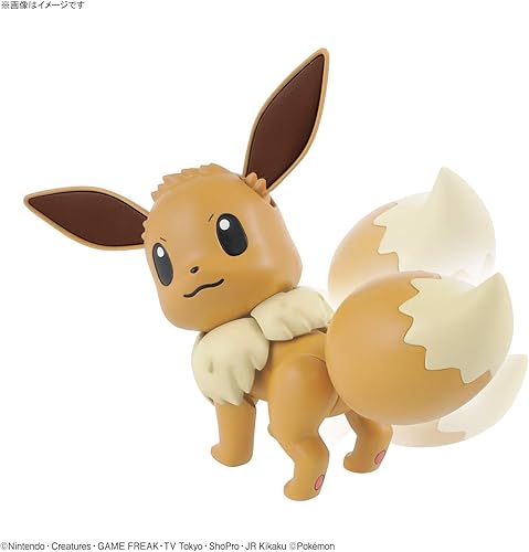 Miniatura 4 de BANDAI Hobby Pokémon Eevee - Kit de modelo de plástico fácil de montar, peluche Eevee Evolution, no requiere pegamento, figura coleccionable