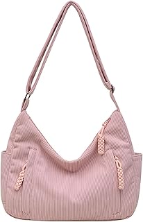 Sac à bandoulière unisexe en velours côtelé - Grand sac de shopping tendance pour le quotidien, le bureau, l'école, les voyages