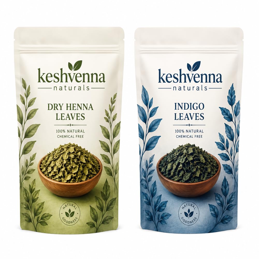 Dry Henna Leaves and Indigo Leaves Combo, 100% Natural, Chemical Free, for Hair Care and Black Coverage =50 * 2=100gm-picture-17