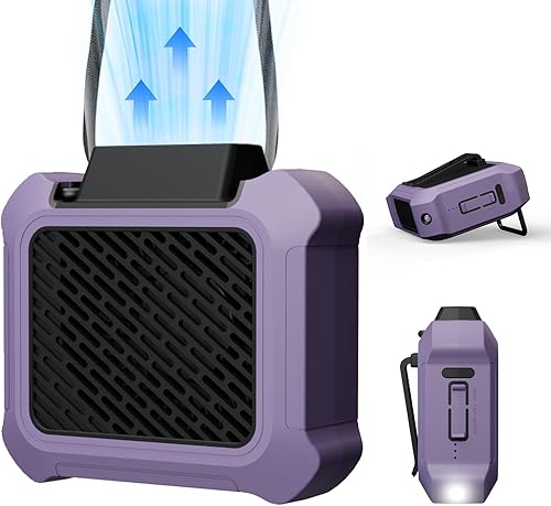 Miniatura 1 de Ventilador de cintura portátil con luz LED SOS, ventilador personal recargable de 22 horas, tiempo de funcionamiento ultra largo, pequeños