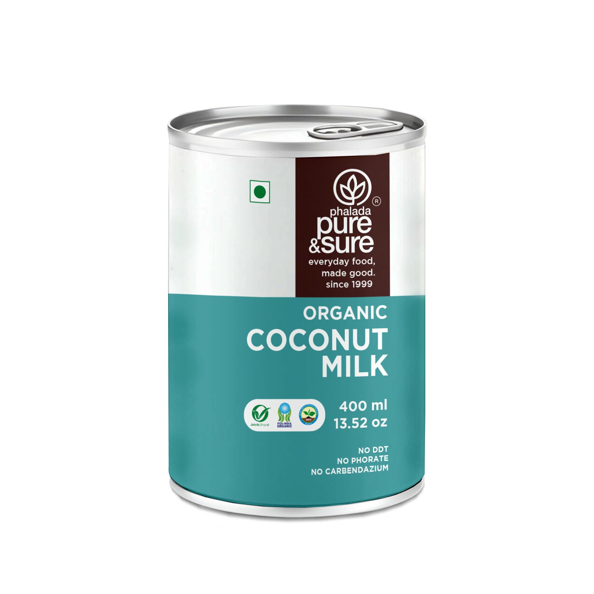 Pure & Sure Organic Coconut Milk 400ML | 100% Naturally Processed Unsweetened Nariyal Milk | Rich & Creamy Texture for Cooking & Baking | Enriched With Nutrients | No Additives