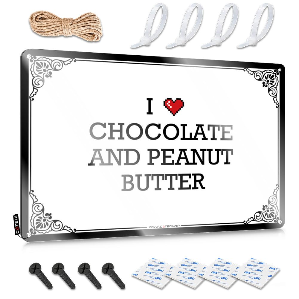 Funny Vintage Signs Mens Ready To Hang - I Love Chocolate And Peanut Butter Nice For Classroom(30X40CM)