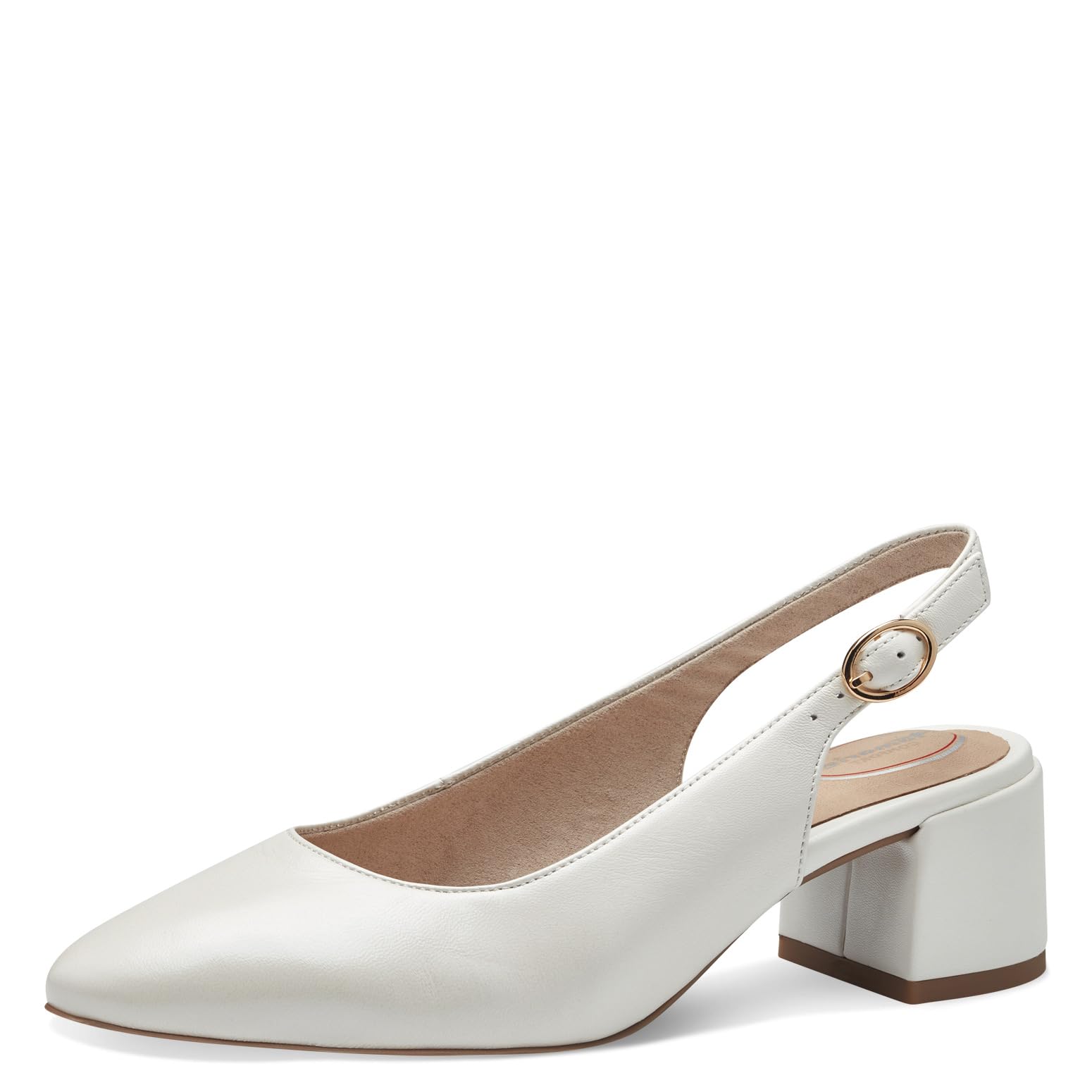Tamaris Comfort Women’s Slingback Pumps Leather Elegant, Pearlized, 5 UK