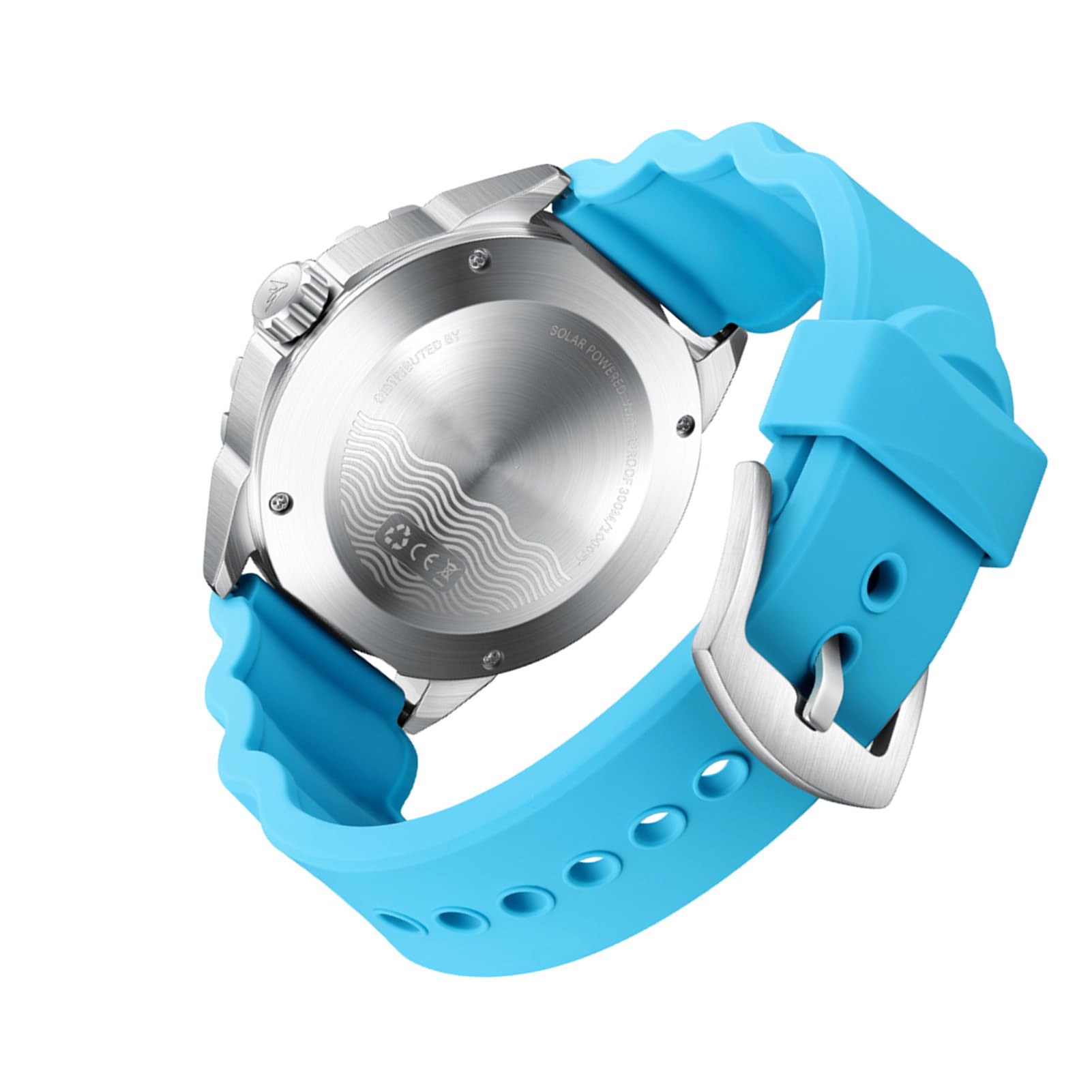 Aramox Reloj de Buceo de Cuarzo con Energía Solar, Correa de Silicona de Acero Inoxidable Reloj de Buceo 300 M, Movimiento de Cuarzo Luminoso para Hombres Mujeres Deportes Al Aire