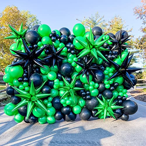 Image of Voircoloria 130pcs Green Balloons Different Sizes 18 inch 12 inch 10 inch 5 inch Party Latex Balloons for Birthday Dinosaur Baby Shower St. Patrick's Day Summer Jungle Forest Safari Party Decorations