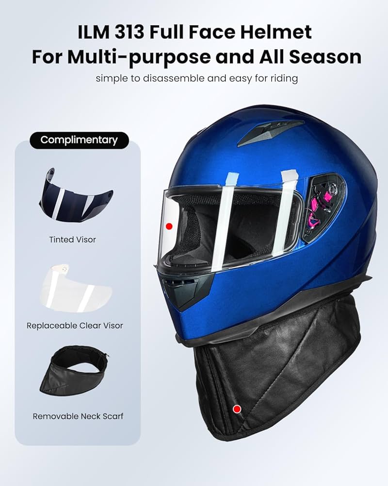 Amazon.com: ILM Full Face Motorcycle Street Bike Helmet with