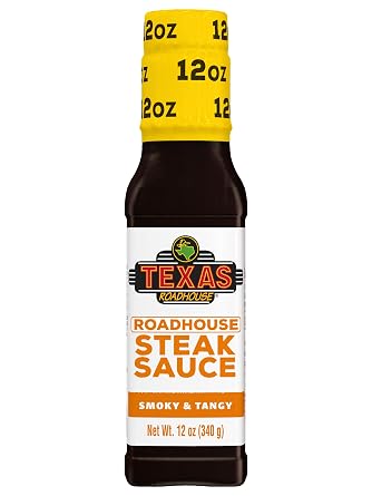 Texas Roadhouse Gold Sauce, 12 oz. Bottle, Perfect Steak Marinade or Dipping Sauce, Made with Vinegar, Apple Butter and Soy Sauce