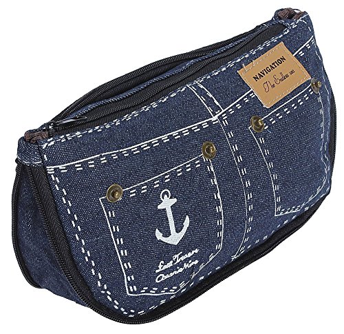 My Sky Unique Sailors Jeans Cosmetic Bags- Dark Blue
