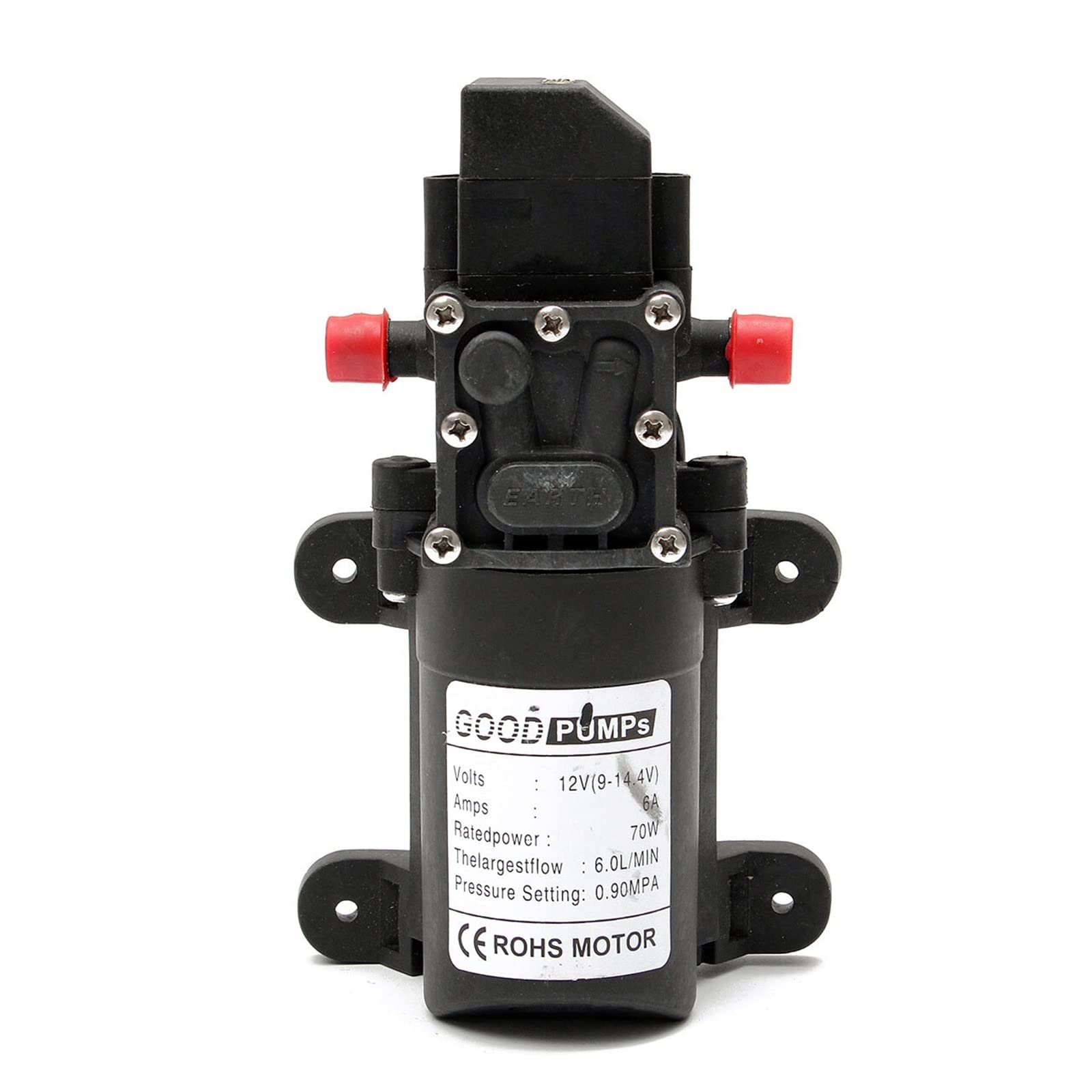 Pigene Black Small Submersible Pump Adjustable Dc 12V 130Psi Agricultural Electric Water Pump Micro Diaphragm Water Water Water Washing 12V (Size : Straight)