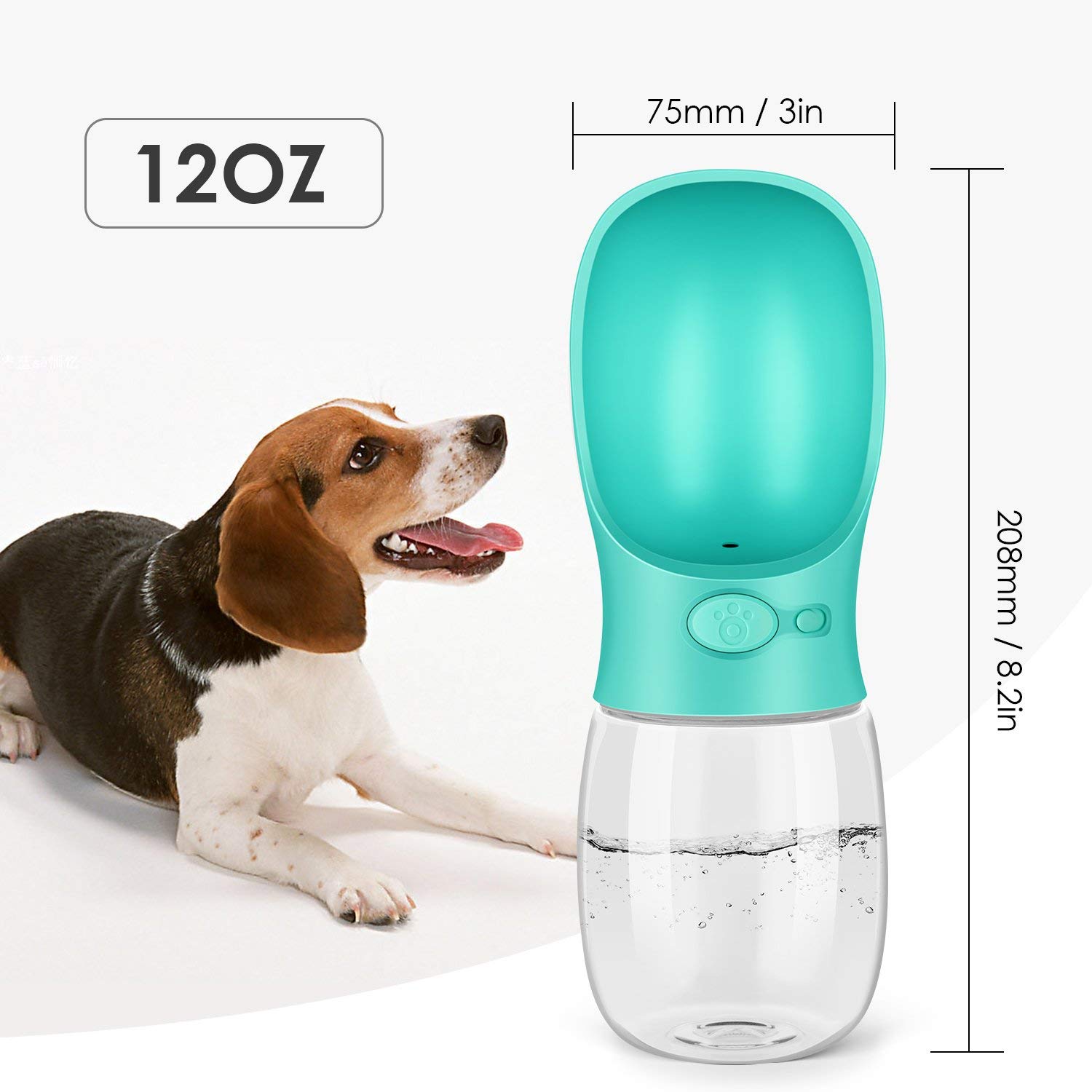 Youstylo Dog Water Bottle, Leak Proof Portable Puppy Water Dispenser with Drinking Feeder for Pets Outdoor Walking, Hiking, Travel, Food Grade Plastic (BPA Free, Blue, 350 ml) 1