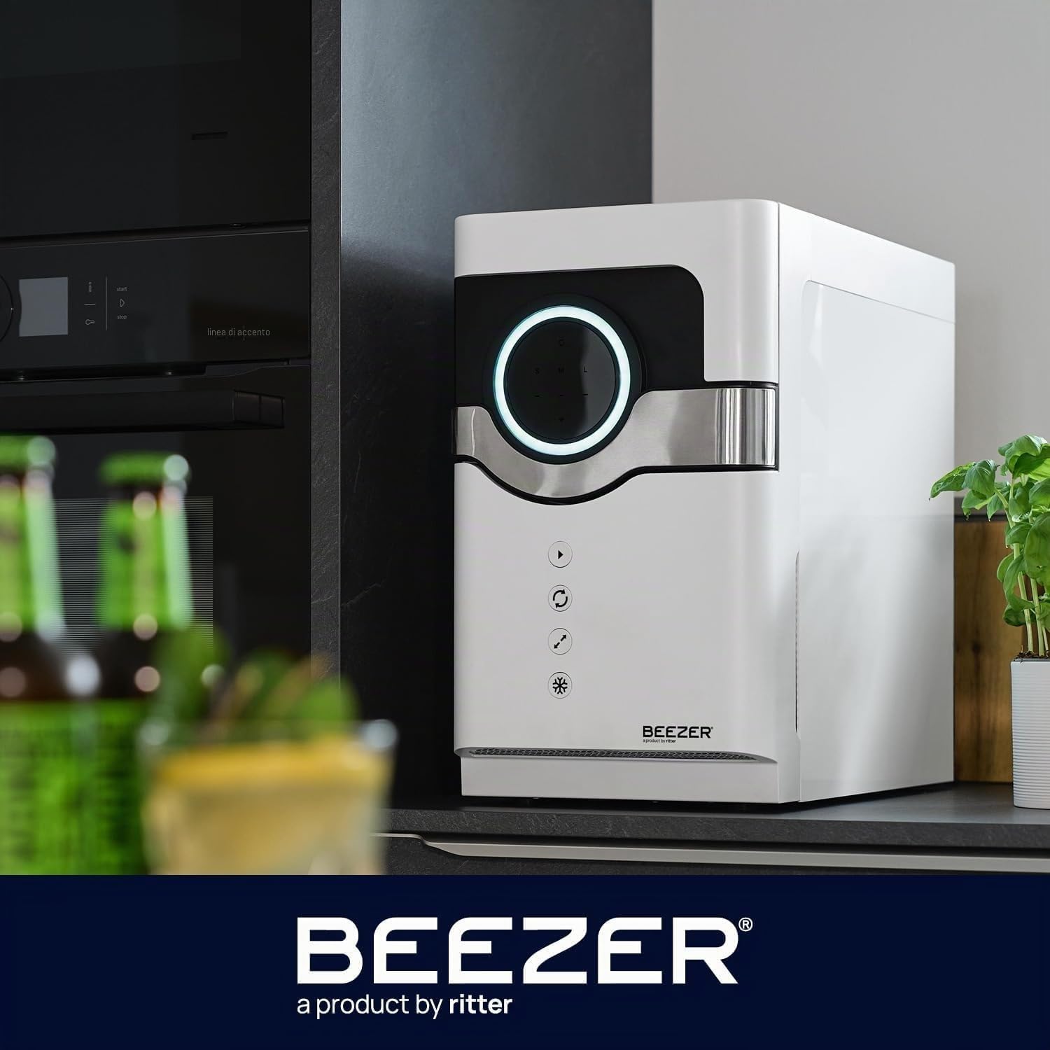 BEEZER® - probabilmente il refrigeratore per bevande ad aria più veloce al mondo, progettato in Germania, Bianco