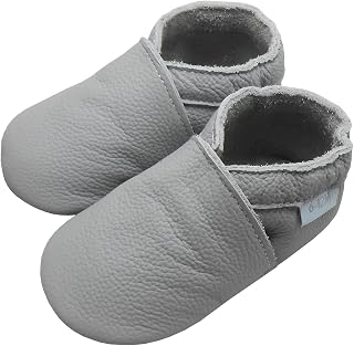 Baby Krabbelschuhe aus Leder Hausschuhe Kleinkind Weiche Lauflernschuhe Baby Barfußschuhe für Jungen Mädchen