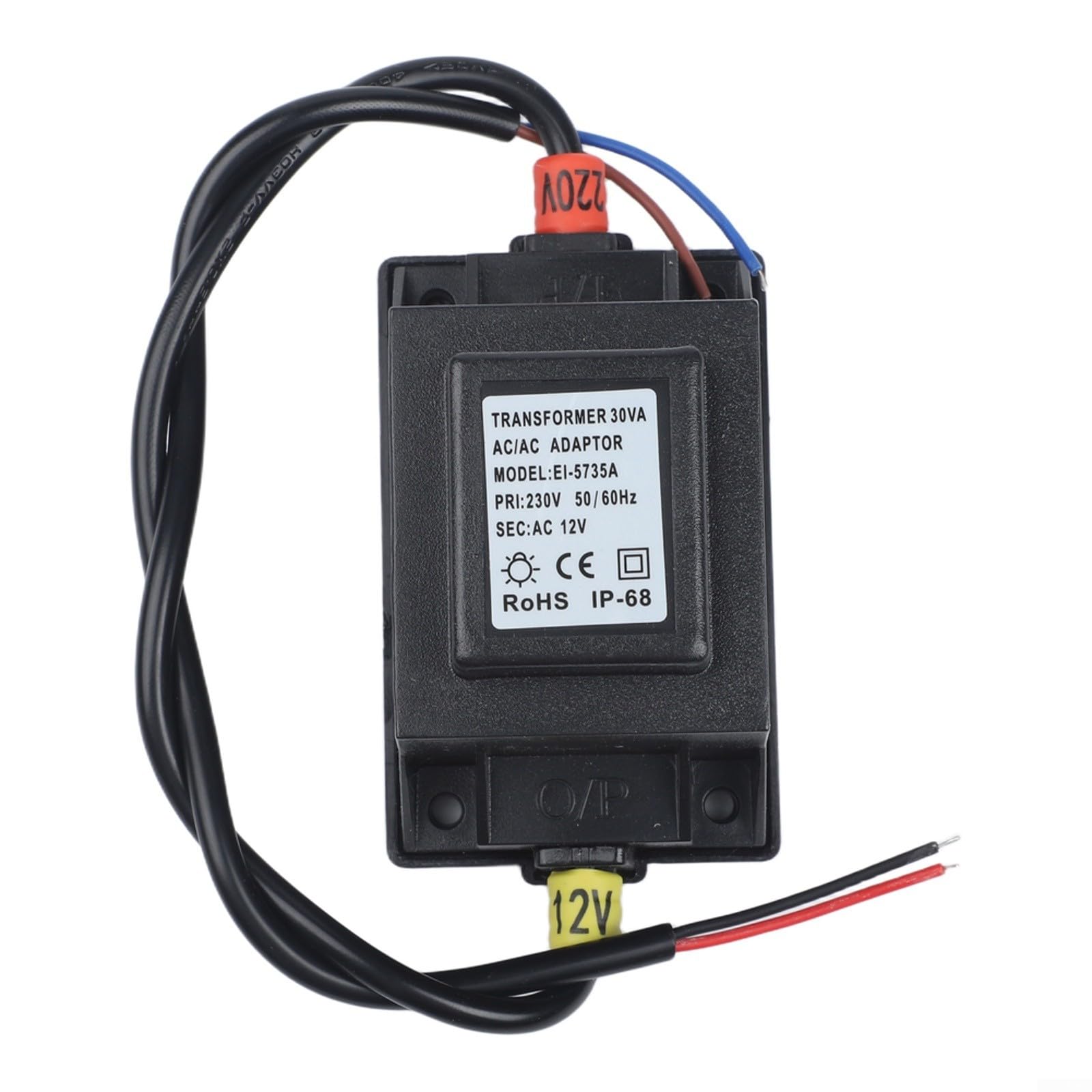 30W IP68 Waterproof LED Driver 12V AC Transformer for Outdoor Garden Lights & Pond Pumps - Black Supply Unit(12V/30W)