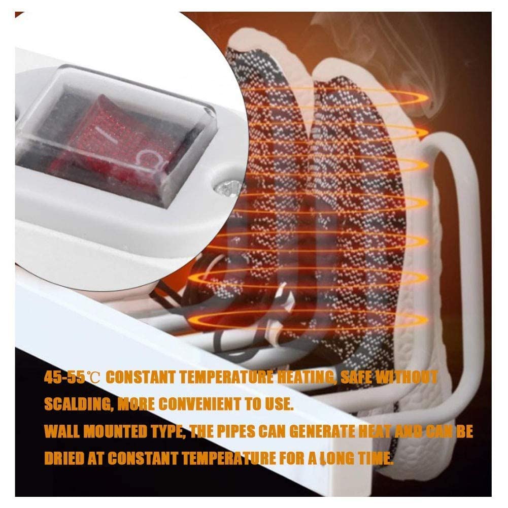 Asciuga Scarponi Elettrico, asciuga Scarpe 6 scalda Scarponi a Parete, scaldascarpe Super Silenzioso Dispositivo derizer Scarpe per Scarpe, Calzini, Cappelli, Presa EU, asciuga Scarponi