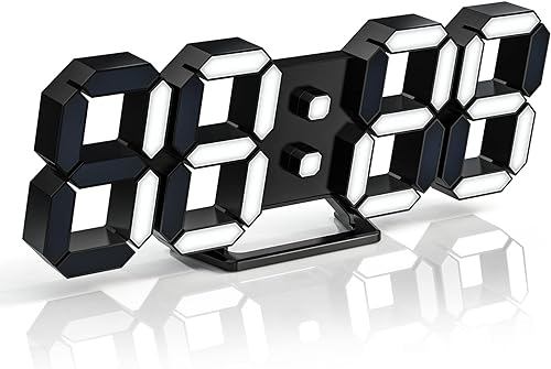 EDUP HOME - Reloj despertador de escritorio digital 3D con luz Led de 9.7 pulgadas, control remoto, brillo automático y ajustable, muestra el tiempo EDUP HOME - Reloj despertador de escritorio digital 3D con luz Led de 9.7 pulgadas, control remoto, brillo automático y ajustable, muestra el tiempo