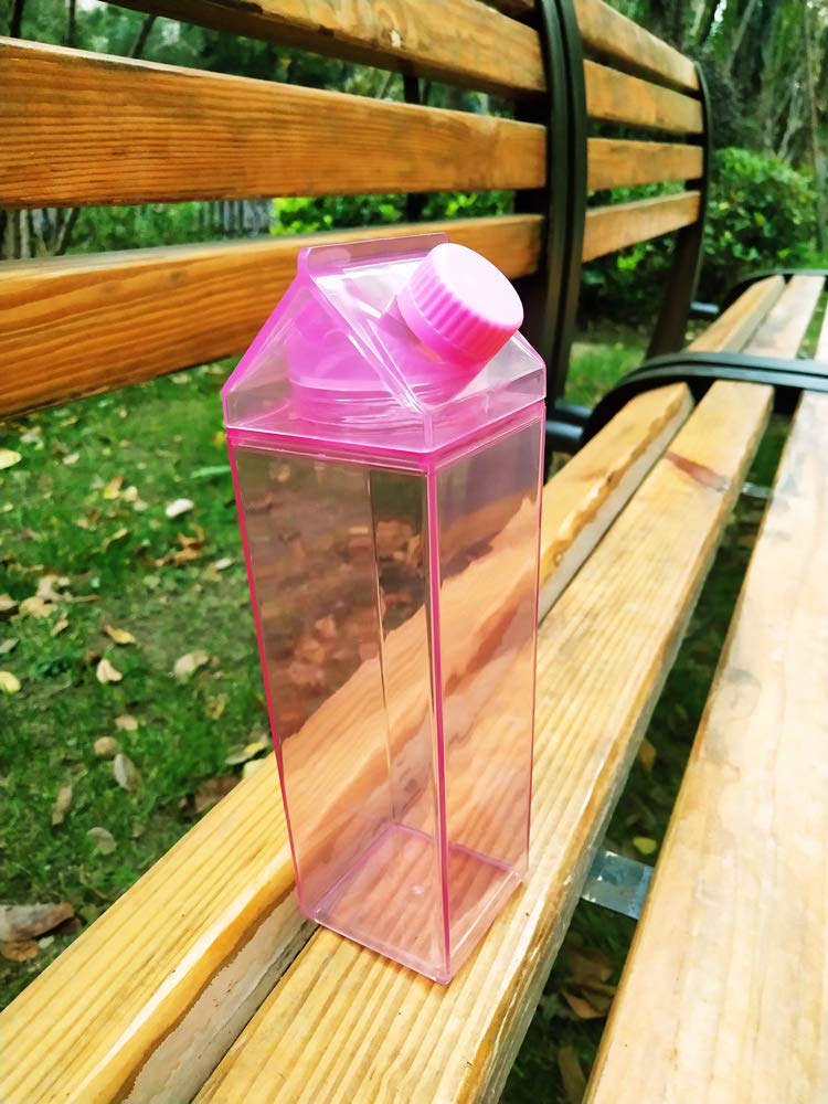 Botella Transparente Botella De Agua Delgada Y Plana A5, Como Vasos De Jugo Portátiles De Plástico Transparente A Prueba De Fugas Taza De Viaje Cuadrada Frasco Frío Contenedor De Té Para Deportes