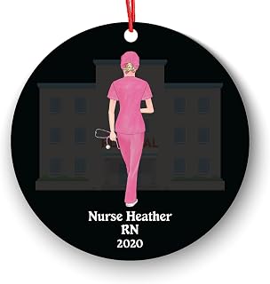 Personalized Nurse Doctor Scrub Ornament - Custom Covid Quarantine for Nurse, Md, Physician, Therapist