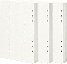 Pack of 180 A5 Diary Refills, Dotted Leaf Bristol A5 | 145 × 210 mm Replaceable 6 Holes A5 Paper, Thick A5 Paper, For Note-Taking, Data Organization