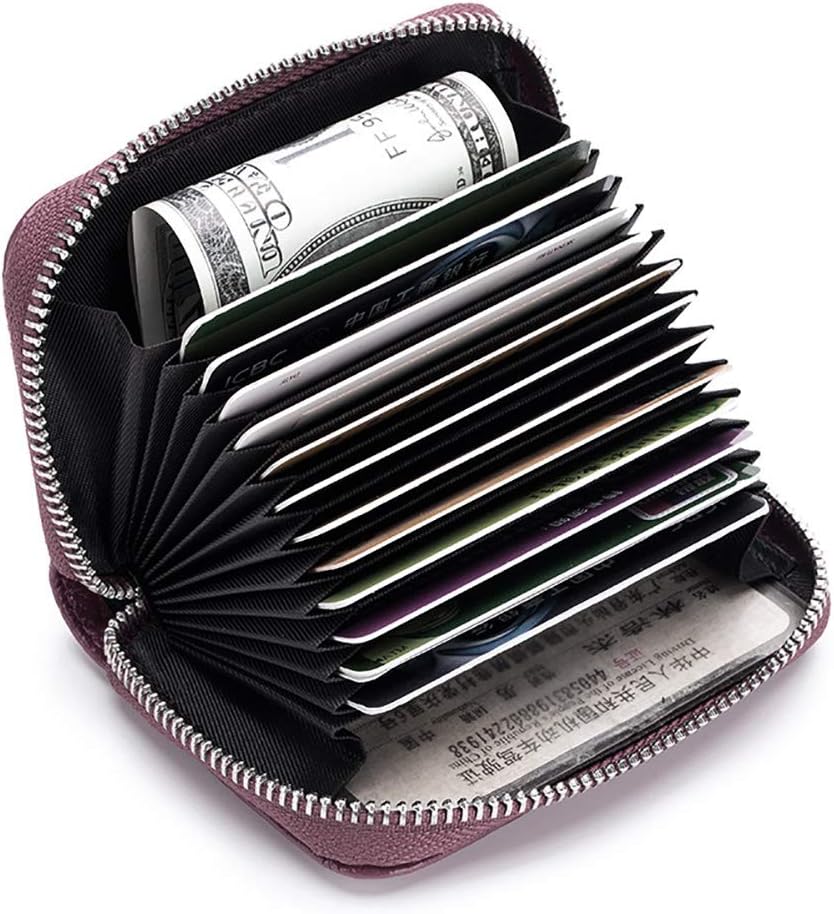 EASTNIGHTS RFID Credit Card Holder Genuine Leather Credit Card Wallet with Zipper | RFID, with Zipper - Image 4