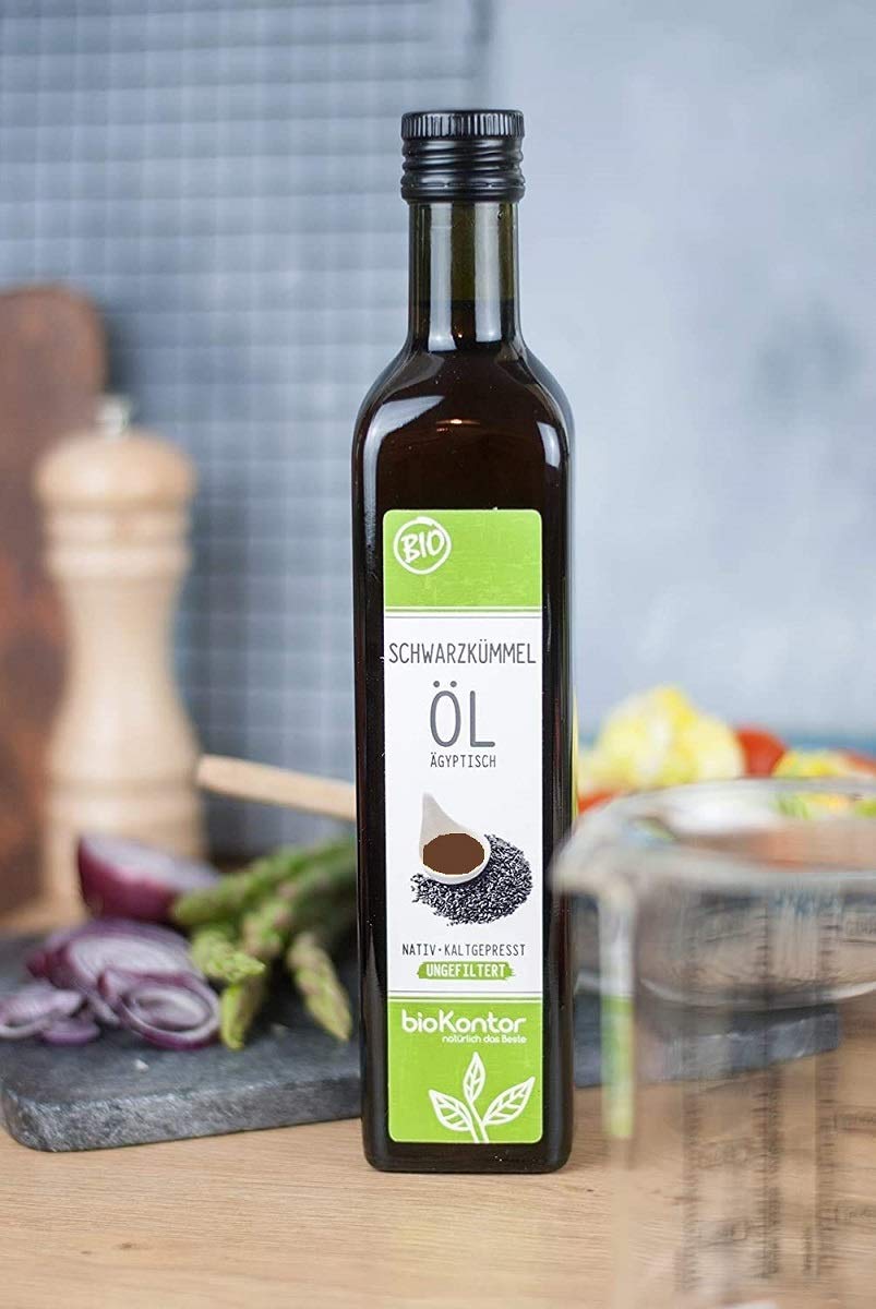Schwarzkümmelöl ägyptisch BIO UNGEFILTERT I 1000ml (2x 500ml) I nativ und kaltgepresst von bioKontor