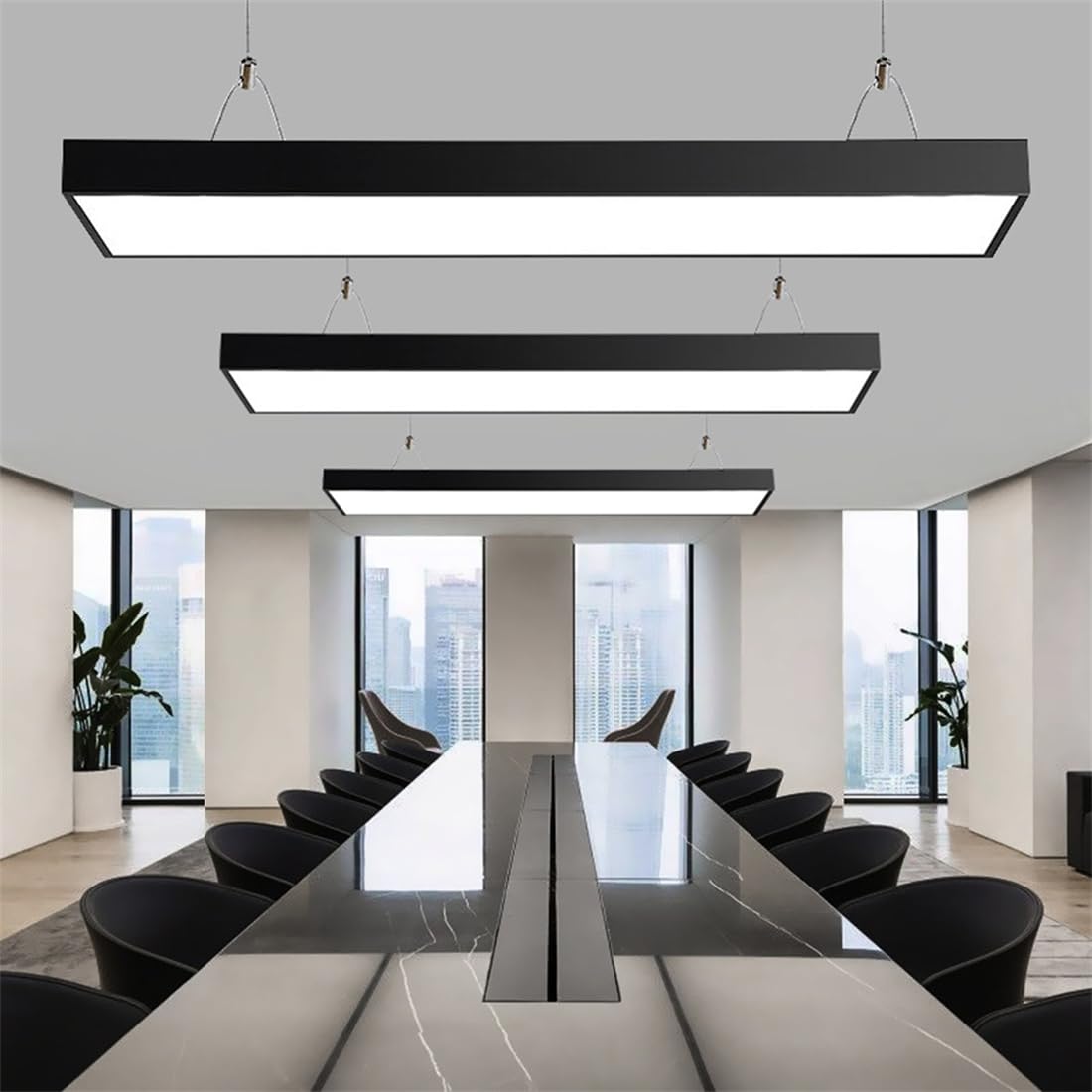 Liniowa Lampa Wisząca Do Biura I Sklepu Lampa Wisząca W Stylu Vintage Industrialnym Do Sufitu Żyrandol Do Jadalni 6000K Bez Możliwości Ściemniania Minimalistyczne Oświetlenie Wpuszczane