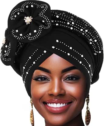 Double Braid Pre-Tied Head Wrap Turban | Stretchy African Head Scarf For Women & Girls - View #8