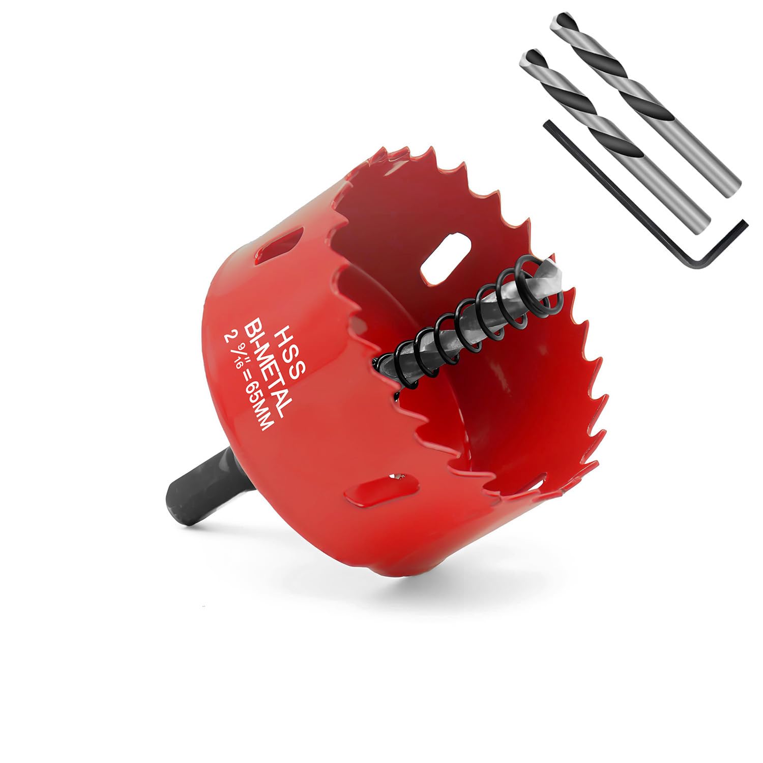 65 mm HSS Bi-Metal Hole Saw，Hole Saw Cutter for Drilling Soft Metal, Wood, PVC Board and Plastic for Cutting Circular Holes