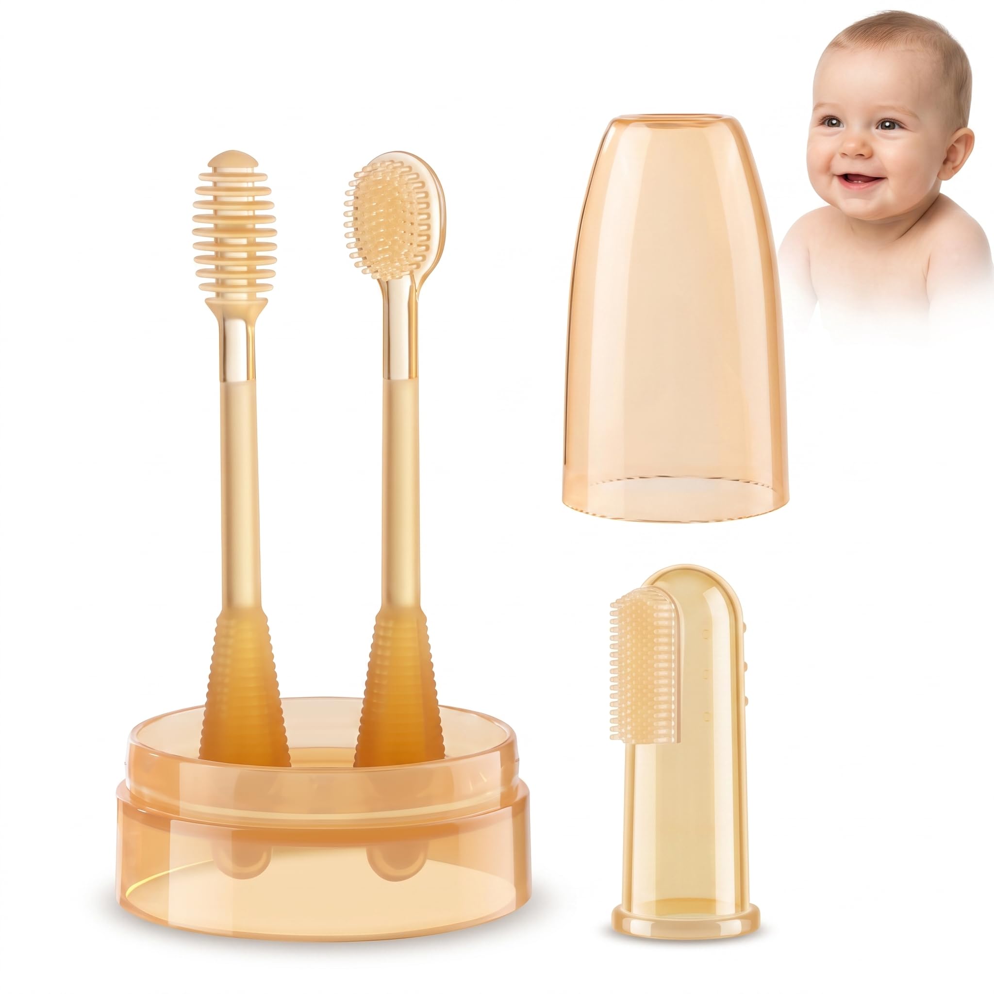 Baby Silicone Oral Care Brush for Gums Teeth Tongue Cleaning | Soft Food Grade Silicone Oral Cleaning Brush Designed for Gentle Care of Baby Gums Tongue Emerging Teeth and Daily Use-image-25