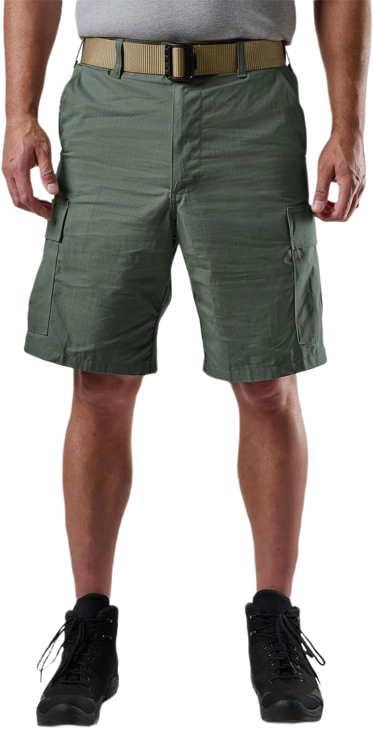 Tru-Spec Men’s Utility Cargo Shorts – 100% Cotton Rip-Stop BDU Style with Adjustable Waist