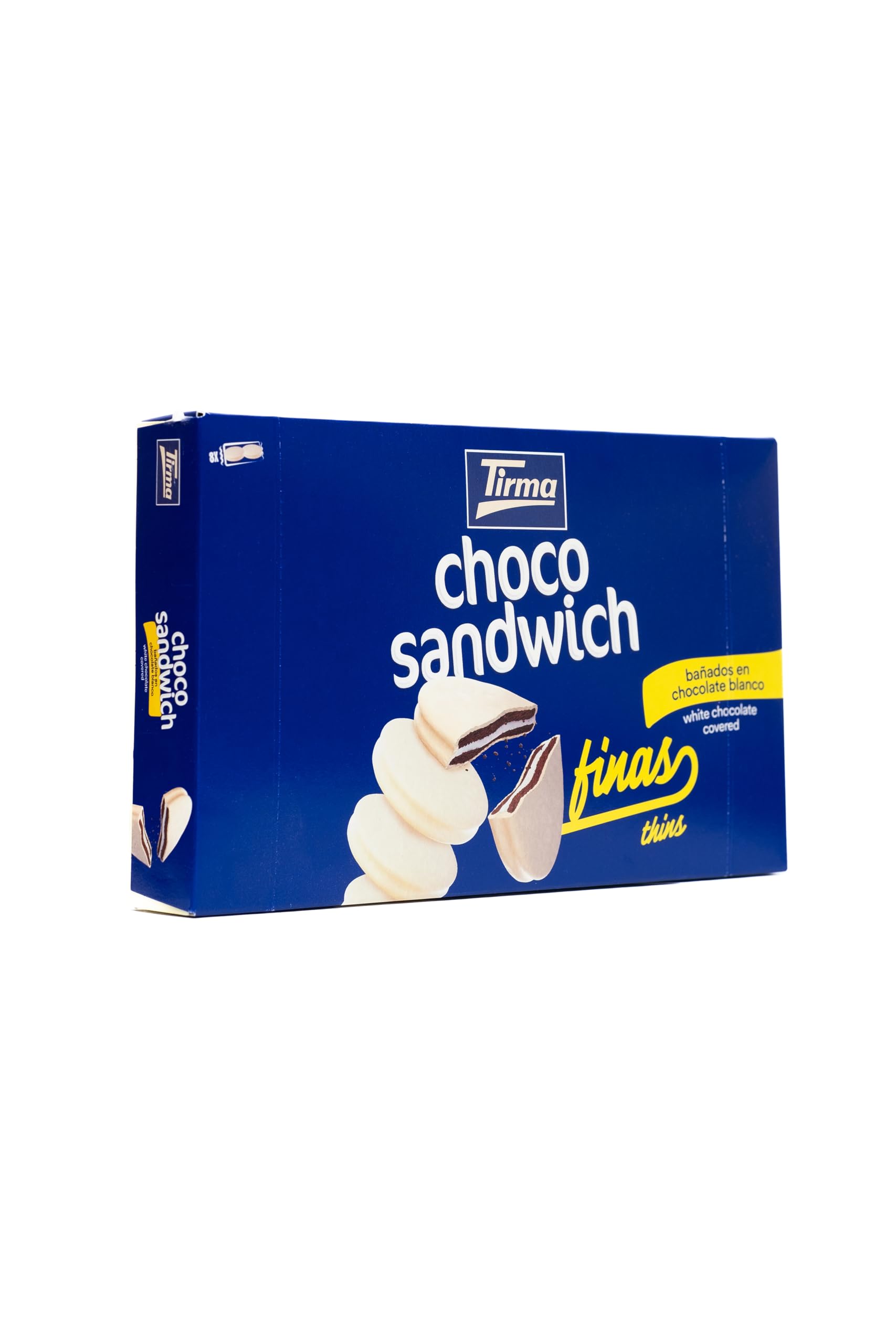 Tirma Choco Sándwich Fino de Chocolate Blanco – 8 Packs de 27,25 g (Estuche de 218 g) | Galletas con Relleno Bañadas en Chocolate Blanco | Snack Dulce Ideal para Merienda y Tentempiés