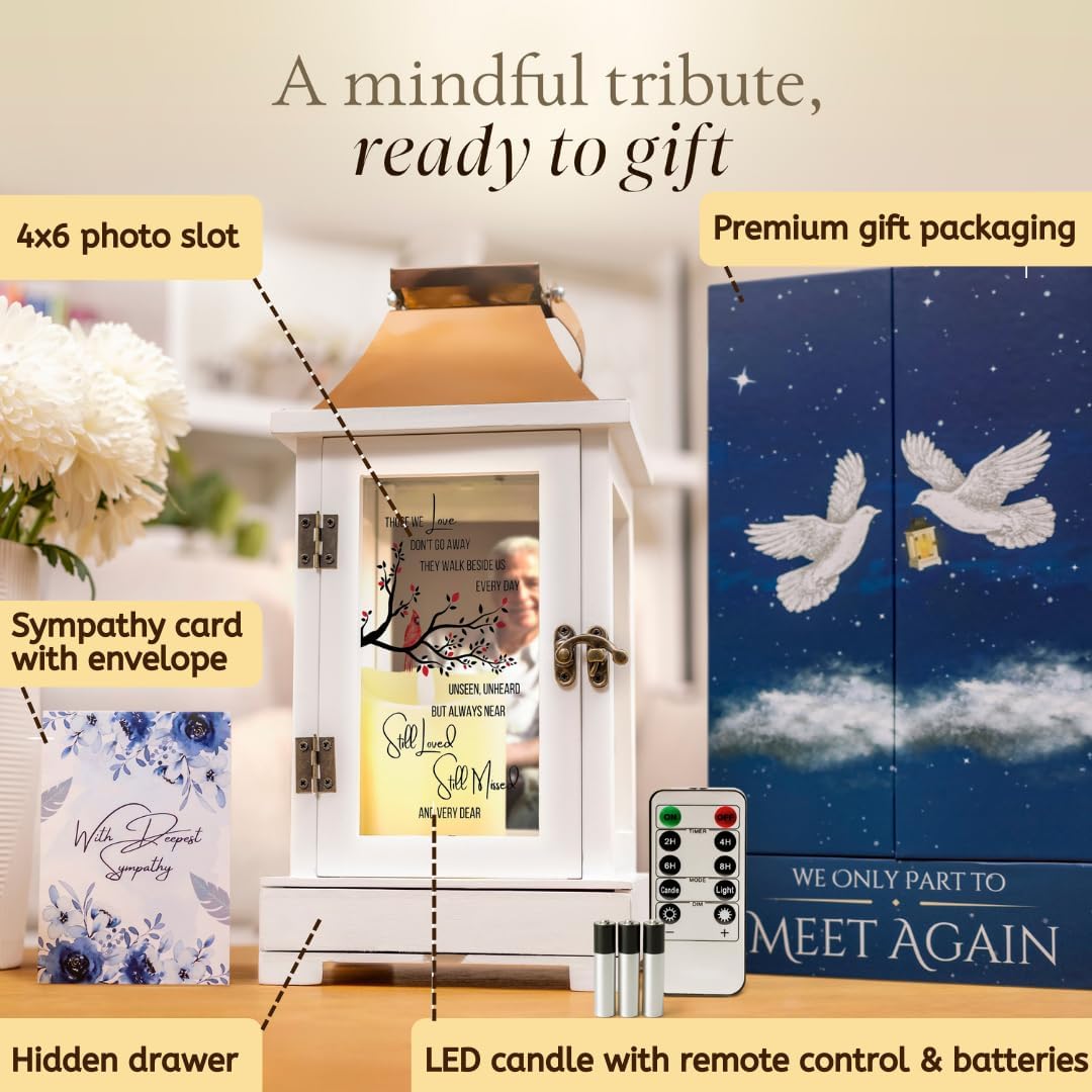 Memorial Gifts for Loss of Dad or Husband | Bereavement Gift with Photo Frame & Keepsake Drawer | LED Candle with Timer, Securely Packaged in a Ready-to-Gift Box by STILLWIND (Those We Love/Copper) - Image 2
